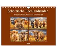 Le bétail des Highlands écossais. Entre brouillard, nature et splendeur brute, Version française (Calendrier mural 2026 DIN A4 portrait), Calendrier CALVENDO mensuel