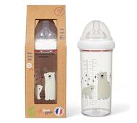 Le Biberon Français - Biberon Anti-Coliques Premium 360ml à Col Large pour 6 Mois et Plus - Léger et Durable - Tétine à 3 Vitesses en Silicone Pur - BPA, BPS, BPF Free