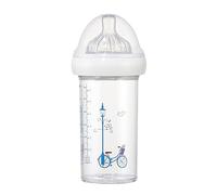 Le Biberon Français - Biberon Anti-Coliques Premium 6 Mois et Plus - Biberon 210ml à Col Large - Léger et Durable - Tétine M à 3 Vitesses en Silicone Pur - BPA, BPS, BPF Free