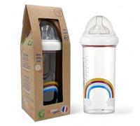 Le Biberon Français - Biberon Anti-Coliques Premium 6 Mois et Plus - Biberon 360ml à Col Large - Léger et Durable - Tétine à 3 Vitesses en Silicone Pur - BPA, BPS, BPF Free