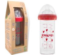 Le Biberon Français - Biberon en Verre 240ml Premium - Biberon Anti Colique 0-6 Mois - Tétine en Silicone Pur 3 Vitesses - Anti fuite à Col Large - BPA, BPS, BPF Free - Allaitement Mixte Nouveau né
