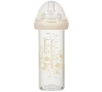 Le Biberon Français - Biberon en Verre Premium 240ml - Anti Colique 0-6 Mois - Tétine en Silicone Pur 3 Vitesses - Anti Fuite à Col Large - BPA, BPS, BPF Free - Allaitement Mixte Nouveau né