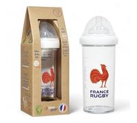 Le Biberon Français - Premium Anti-Coliques Biberon 360ml à Col Large 6 Mois et Plus - Léger et Durable - Tétine à 3 Vitesses en Silicone Pur - BPA, BPS, BPF Free