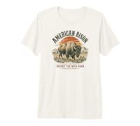 Le Bison d'Amérique où errent Les Animaux Sauvages T-Shirt Haut de Gamme
