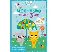 Le bloc de jeux de mes 3 ans avec des gommettes - Isabelle Jacqué - Fleurus - broché - Livre-jeu