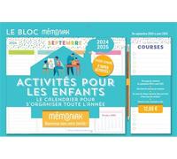 Le Bloc hebdomadaire Mémoniak organiseur 2025 Activités pour les enfants 12 mois