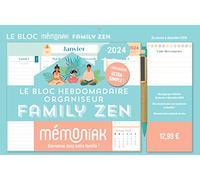 Le Bloc hebdomadaire Mémoniak organiseur Zen 2024, de janv. à déc. 2024