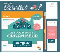 Le Bloc mensuel organiseur Mémoniak 2025 - Floral - Collectif - Editions 365 - broché - Calendrier