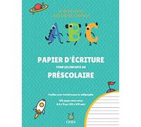 Le bloc-notes préféré des enfants | ABC - Papier d’écriture pour les enfants au préscolaire | Feuilles avec trottoirs pour la calligraphie | 120 pages recto verso | 8,5 x 11 po (216 x 279 mm)