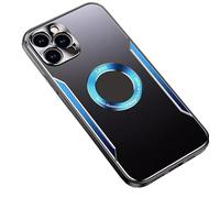 Le boîtier pour iPhone 15 Pro Max / 15 Pro / 15 Plus / 15 prend en charge le boîtier de téléphone mobile de charge sans fil Protection de protection contre le glaçage en métal étanche (bleu, 15 Pro