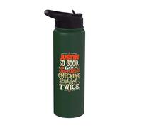 Le bon Justin, le père Noël, dit un nom drôle de Justin Stainless Steel Insulated Water Bottle