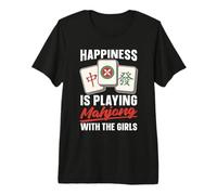 Le Bonheur, C'est de Jouer au Mahjong Les Paris sur Les Amoureux du Jeu Tile Mahjong T-Shirt Haut de Gamme