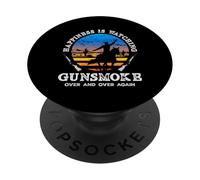 Le Bonheur, C'est de Regarder Gunsmoke Encore et Encore Cowboy PopSockets PopGrip Adhésif
