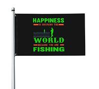 Le Bonheur, C'Est Ignorer Le Monde Parce Que Vous Pêchez Drapeau De Jardin Avec Œillets Drapeaux De Jardin Durable Drapeaux Décoratif Pour Intérieure Porche Pelouse 90X150Cm