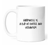 Le Bonheur, C'Est Le Café Et Le Véganisme Mug À Café Humour Tasses À Thé Mignonne Mug Pour Cuisine Chocolat Chaud Cacao Bureau 330Ml