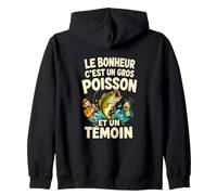 Le Bonheur C'est Un Gros Poisson Humour Pêche Pêcheur Sweat à Capuche