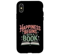Le Bonheur Commence par Un Livre pour Les Amateurs de Livres Coque pour iPhone X/XS
