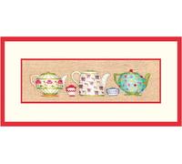 Le Bonheur des Dames counted petit point kit "Teapots Collection", 4,5x22cm
