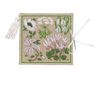 Le Bonheur des Dames étui à aiguilles au point compté "Fleurs Blanches", 11x11cm