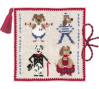 Le Bonheur des Dames Etui à aiguilles Paquet de broderie au point de croix "Dog", motif à compter, 10,5x10,5cm