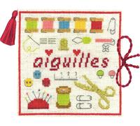 Le Bonheur des Dames étui à aiguilles Paquet de broderie au point de croix "Fashion", motif à compter, 10,5x10,5cm
