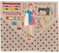 Le Bonheur des Dames Etui de broderie au point de croix "Pochette Couture", motif à compter, 26x22cm