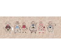 Le Bonheur des Dames Freestyle Kit de broderie "Frise de chats II", image imprimée, 35x8cm