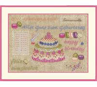 Le Bonheur des Dames point de croix set "Gâteau d'anniversaire I", motif à compter, 31x23cm