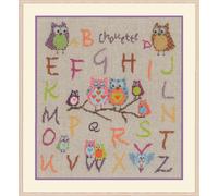 Le Bonheur des Dames set de broderie au point de croix "Hiboux de l'alphabet", 20x21cm