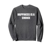 Le Bonheur est Un Choix Sweatshirt, Unisexe pour Adultes, Chiné Foncé, S