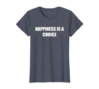 Le Bonheur est Un Choix T-Shirt, Femme, Bleu Chiné, S