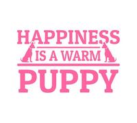 Le bonheur est une citation de motivation typographique de chiot chaleureux Stickers gravés 36x58.7cm Ne se décolle pas Rose