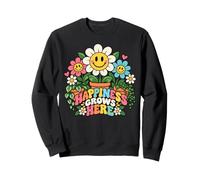 Le Bonheur Pousse Ici, Amoureux des Fleurs et des Plantes Sweatshirt