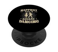 Le Bonheur Quand Je Danse au carré des Danseurs carrés Amusants PopSockets PopGrip Adhésif