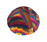 Le bonnet de douche double couche coloré Bored Tiger taille unique empêche les cheveux de s'emmêler pendant la douche et les soins de la peau.