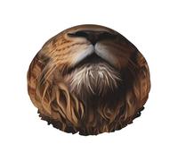Le bonnet de douche double couche Lion's Gaze pour femme, réutilisable, grande taille convient à toutes les longueurs de cheveux, adapté pour les filles, le spa et le salon à domicile.
