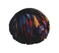 Le bonnet de douche réutilisable hibou coloré - bonnet de douche double couche imperméable, élastique, respectueux de l'environnement pour un usage quotidien