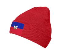Le Bonnet Haïti Drapeau Chapeau Thermique Hat Bonnet Pompon Hiver Ajustement Confortable Chaud Unisexe Idée Cadeau One Size Fit Most Haute Elasticité