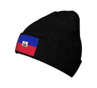 Le Bonnet Haïti Drapeau Chapeau Thermique Hat Bonnet Pompon Hiver Ajustement Confortable Chaud Unisexe Idée Cadeau One Size Fit Most Haute Elasticité