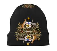 Le Bonnet Patriotique Australie Emblème National Chapeau Tissu en Soie de Lait Hat Pompon Hiver Ajustement Confortable Chaud Unisexe Idée Cadeau One Size Fit Most