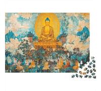 Le Bouddha Puzzle Adulte 1000 Pièces DécoSourision Mur Moderne Art Cadeau Unique Décor À La Maison 1000pcs (75x50cm)