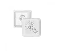 Le bouddhisme à la main Lotus Ligne Dessin Motif PBT Keycaps pour clavier mécanique Blanc OEM sans Marquage d'impression R4 multicolore