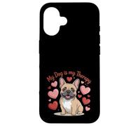 Le Bouledogue français est ma thérapie pour Les Amoureux des Chiens Mignons Coque pour iPhone 16