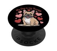 Le Bouledogue français est ma thérapie pour Les Amoureux des Chiens Mignons PopSockets PopGrip Adhésif
