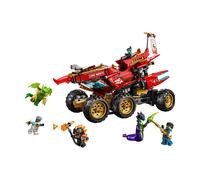 LEGO Ninjago Le Bounty Terrestre - Jouet Ninja 3-en-1 se Tranformant en Bateau, Voiture & Moto - 6 Minifigurines - Cadeau d'anniversaire pour Garçon dès 9 Ans ou Fan du Soulèvement des Dragons 71869