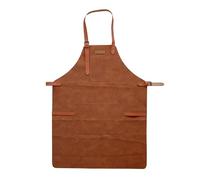 Le Bouscatier Tablier cuisine en cuir pour Barbecue, Plancha, brasero, Grillades - Réglable Résistant et léger - Idéal Cuisine Extérieure et Intérieure - Protection Torse et Cuisses (Camel)