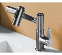 Le bras robotique de la salle de bain tourne pour gratter et laver le robinet rotatif, équipé d’un tuyau d’arrivée d’eau chaude et froide en fil d’acier de 80 cm