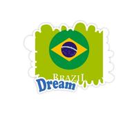 Le brésil Football Drapeau de Carnaval Stickers Citation Rêve Vinyle Stickers