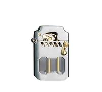 Le Briquet à kérosène Semi-Automatique Transparent avec culbuteur Classique et Plein de Sens mécanique est Un Cadeau Classique for Les Hommes, Les pères et Les Maris.(Silver)