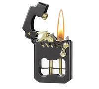 Le Briquet à kérosène Semi-Automatique Transparent avec culbuteur Classique et Plein de Sens mécanique est Un Cadeau Classique for Les Hommes, Les pères et Les Maris.(Black)